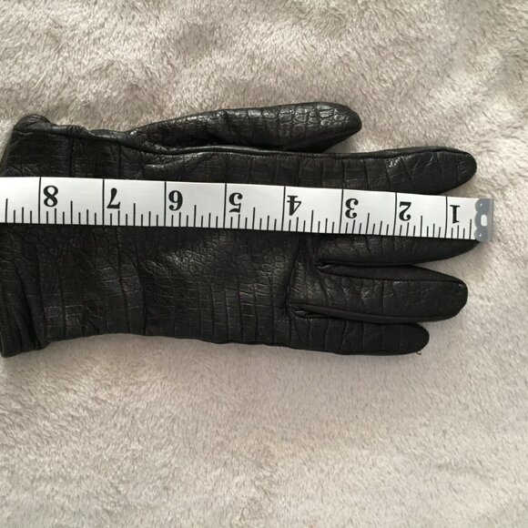 Dark Brown/Black leather gloves sz 7 - Picture 7 of 9